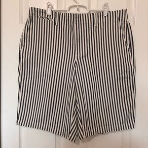 Lands’ End Shorts Blue & White Ticking Striped Bermuda Women’s Sz 14P